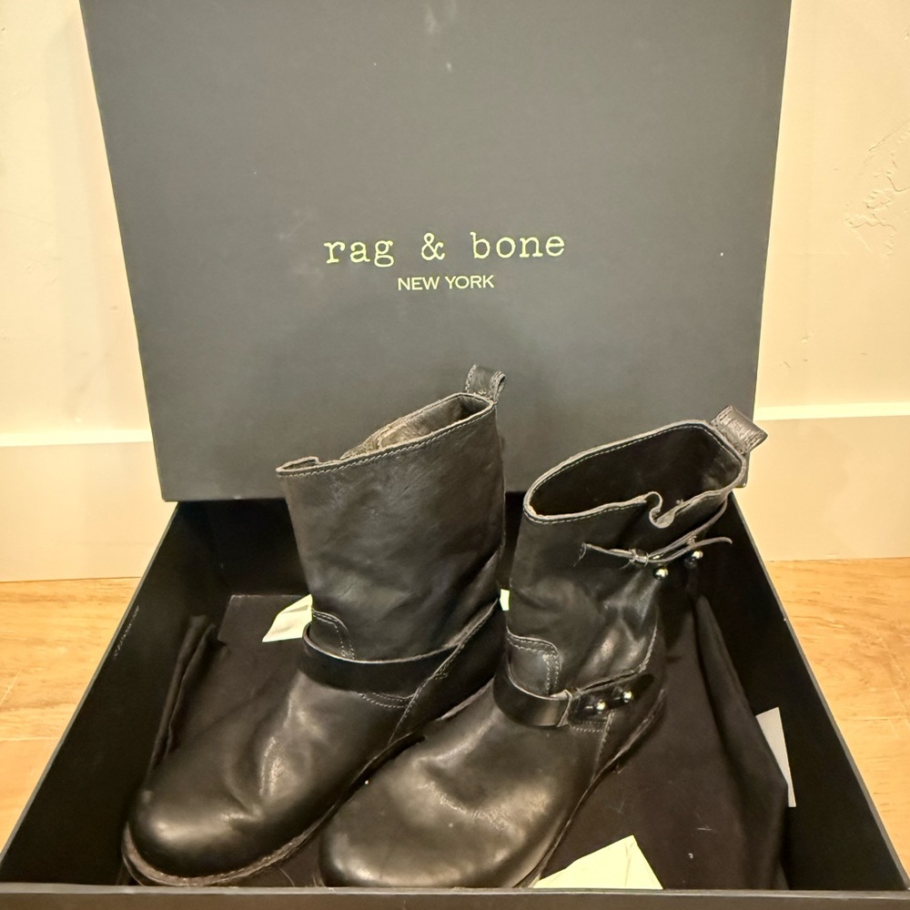 Rag & Bone Black Moto Boots
